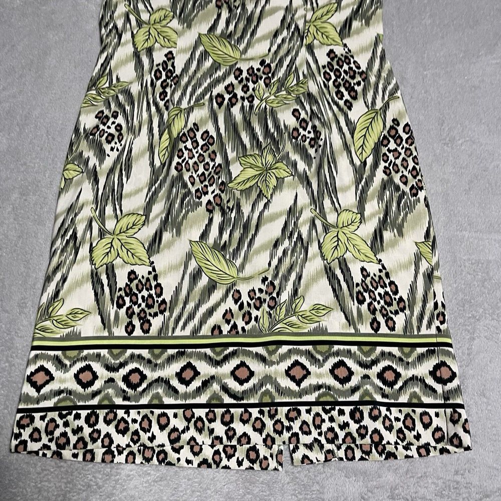 Vintage Kathie Lee Dress‎ Womens 10 Green Leaf Shift Short Sleeve 90s Y2K Beach - Picture 2 of 9